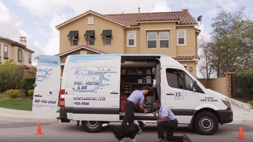 JSP Commercial - Charlie running up to techs and van