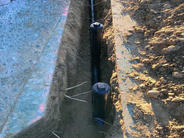 Sewer line repair in progress