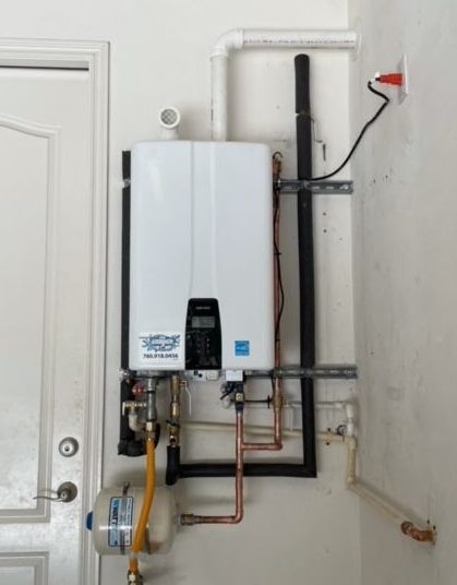 tankless water heater installed